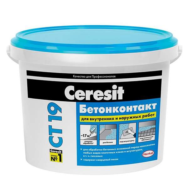 Грунтовка бетоноконтакт Ceresit СТ 19 5кг