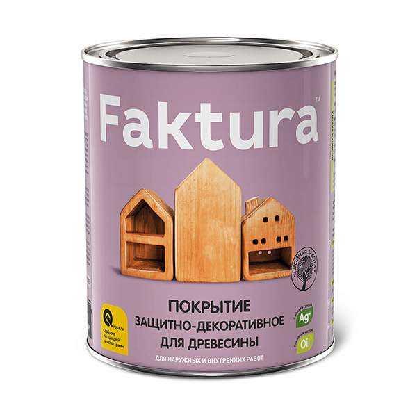 Покрытие защитно-декоративное для древесины бесцветный (гл.) 0,7л  FAKTURA
