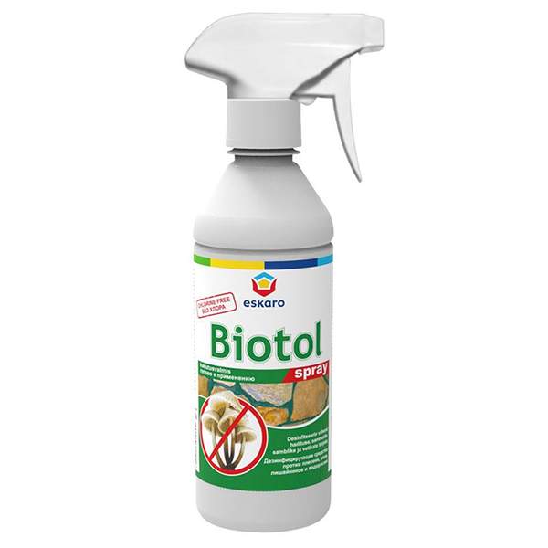 Дезинфицирующее средство Eskaro Biotol Spray против плесени, мхов, лишайников и водорослей, 0,5л